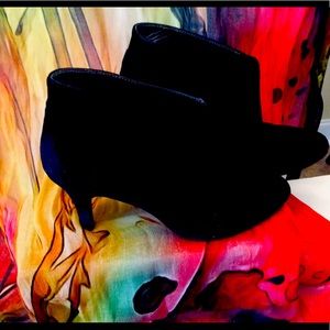 Black Suede Slip On Ankle Boots